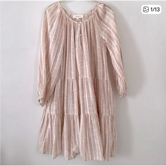 The Great Dress Prairie Tiered Striped Cotton Gauze Dress Medium 2 - Picture 1 of 10